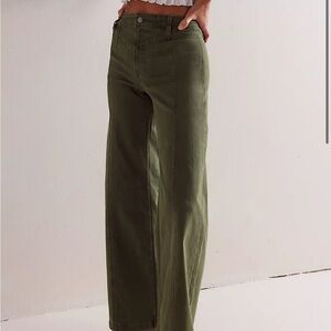 We The Free Libre Olive Green Wide-Leg Pants